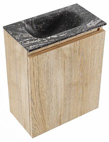 Mondiaz Ture DLux toiletmeubel 40cm washed oak met wastafel lava midden zonder kraangat