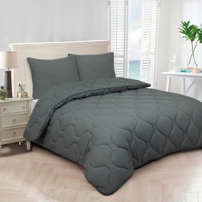 Dekbed 2 in 1 - Wasbaar dekbed zonder overtrek - 140x200 - antraciet