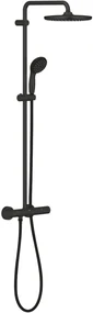 Grohe QuickFix Vitalio Start 250 regendoucheset met 3 straalsoorten en thermostaatkraan Ø25cm mat zwart
