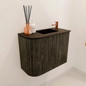 Mondiaz Joya 50cm toiletmeubel ronding links shadow met wastafel faye rechts 1 kraangat urban
