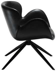 Dan-Form Gaia Draaibare Design Lounge Stoel Zwart Kunstleer