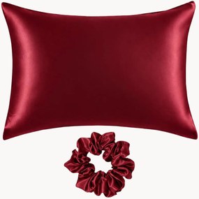 Sierkussenhoes en scrunchie Alina van moerbeizijde satijn, 2-delig