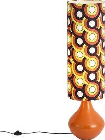 Retro vloerlamp oranje met stoffen kap multicolor - Mina