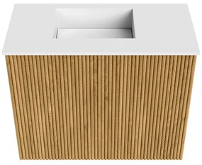 Mondiaz Joya 50cm toiletmeubel oak met wastafel faye links zonder kraangat talc