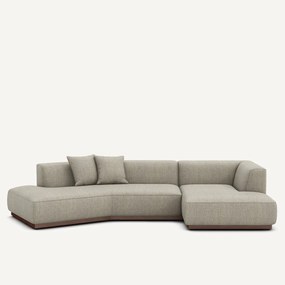 Rechte open hoekbank in tweed, JACOPO