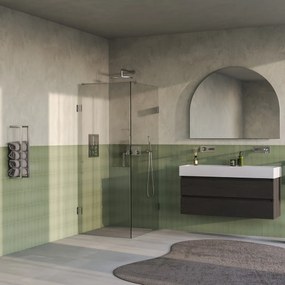 Brauer Void profielloze douchecabine 90x100cm RVS geborsteld PVD
