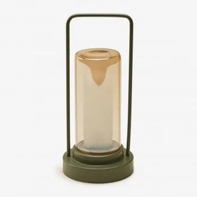 Draadloze Led-tafellamp Voor Buiten Van Ijzer En Glas Sorlix Groen – Intens Olijf - Sklum