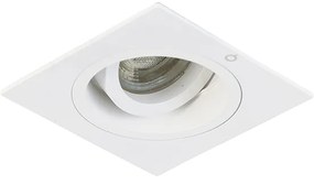 Set van 6 Inbouwspot vierkant wit draai- en kantelbaar - Chuck