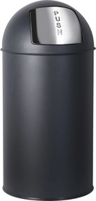 Practo Home afvalemmer retro zwart mat zwart - Huisafval - 30x30x66cm - 35 liter