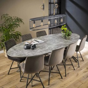 Ovale Eetkamertafel Beton 240 Cm - 240 X 105cm.