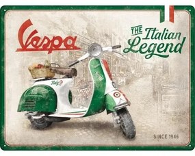 Metalen wandbord Vespa The Italian Legend, (40 x 30 cm)