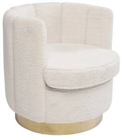 Kare Design Silhouette Fur Ronde Teddy Fauteuil Wit