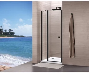 Royal plaza Hendra draaideur 90x195cm vast segment helder glas met clean coating matzwart profiel 1563461
