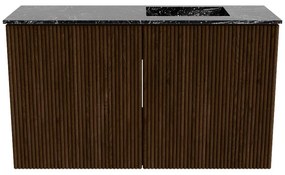 Mondiaz Joya DLux 70cm toiletmeubel walnut met wastafel faye rechts zonder kraangat lava