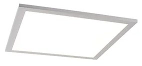 Plafondlamp met dimmer staal 40 cm incl. LED en afstandsbediening - Liv Modern vierkant Binnenverlichting Lamp