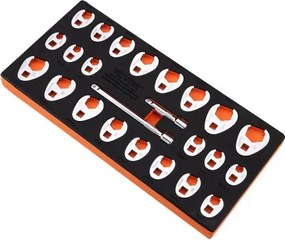 VEVOR 3/8-inch aandrijfsleutelset met 2 verlengstukken, 24-delige sleutelset, SAE 3/8-inch - 1-inch &amp; metrisch 10-22 mm, CR-MO stalen sleutelset