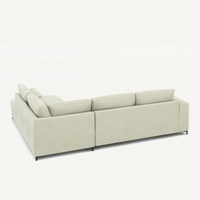 Omvormbare hoekbank rechts, stonewashed fluweel, Marsile