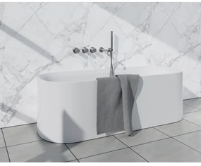 Fortifura Nebbio Badcombinatie-set - thermostaatkraan - wandaansluitbocht met handdouchehouder - metalen doucheslang - staaf handdouche - uitloop - geborsteld RVS PVD (RVS) SW1183066 2x SW1183076 2x SW1183079 SW542645 SW706