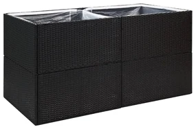 vidaXL Plantenbak 157x80x80 cm poly rattan zwart