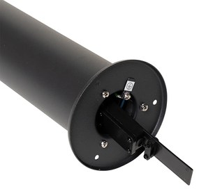 Staande buitenlamp zwart met smoke kap 50 cm - Odense