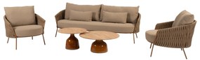 June Molina stoel bank loungeset 5 delig teak amber 4 Seasons Outdoor