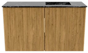 Mondiaz Joya DLux 70cm toiletmeubel oak met wastafel faye rechts zonder kraangat lava
