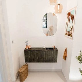 Mondiaz Joya DLux 100cm toiletmeubel shadow met wastafel faye rechts 1 kraangat lava