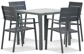 Tuinset 4 personen 85 cm Aluminium Grijs Lifestyle Garden Furniture Stella/Venustas