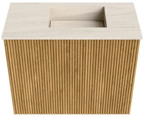 Mondiaz Joya DLux 50cm toiletmeubel oak met wastafel faye rechts zonder kraangat meli