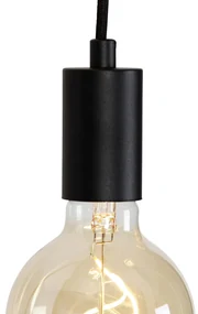 Industriële hanglamp zwart 3-lichts - Facil Design, Modern E27 rond Binnenverlichting Lamp