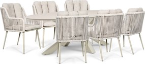 Tuinset 6 personen 240 cm Rope Zand/Beige Lifestyle Garden Furniture Tivoli/Lunea
