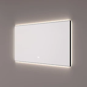 Hipp Design 12500 spiegel mat zwart 140x70cm met backlight en spiegelverwarming