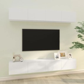 vidaXL Tv-wandmeubels 4 st 100x30x30 cm hoogglans wit