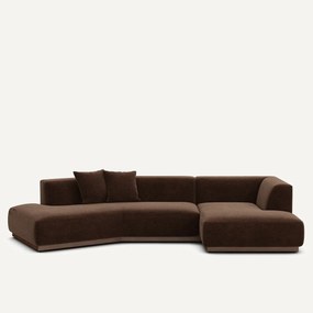 Rechter hoekbank in chenille fluweel, Jacopo