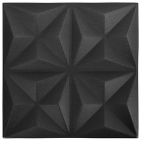 vidaXL 24 st Wandpanelen 3D 6 m² 50x50 cm origamizwart