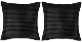 vidaXL Sierkussenset 45x45 cm velours zwart 2-delig