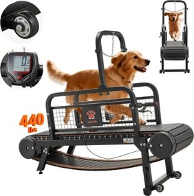 VEVOR hondenloopband 1910x570x1400 mm, voor middelgrote tot grote honden tot 199,58 kg, loopband met traploze hoogteverstelling, rem en wielen, hondenuitlaatmachine, hellingshoek 110 mm.