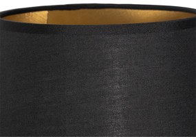 Moderne wandlamp zwart incl. kap met gouden binnenkant - Pluk Modern E27 rond Binnenverlichting Lamp