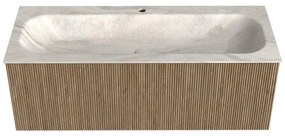 Mondiaz Kurve-dlux 120cm badmeubel dusk met 1 lade en wastafel big large midden 1 kraangat ostra