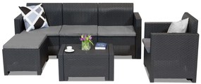 Technorattan loungemeubelset Nebraska Relax Corner 5 antraciet Bica