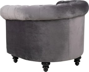 Chesterfield Fauteuil Fluweel Grijs