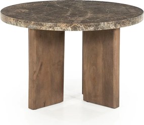 Ronde Salontafel Bruin Marmer 60 Cm - 60 X 60cm.