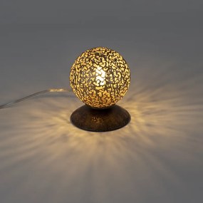 Landelijke tafellamp roestbruin 10 cm - Kreta Art Deco G9 rond Binnenverlichting Lamp