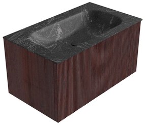 Mondiaz Kurve-dlux 80cm badmeubel ruby met 1 lade en wastafel big small midden zonder kraangat lava