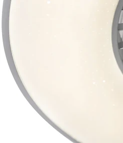 LED Plafondventilator met lamp zilver met ster effect dimbaar - Climo Design rond Binnenverlichting Lamp