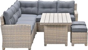 Garden Impressions Alaska lounge dining set 5-delig rechts - vintage willow - light teak vironwood