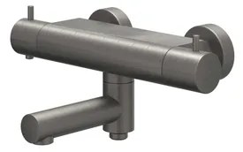 IVY Bond Badthermostaatkraan opbouw - draaibare baduitloop - omstel - Cooltouch - Geborsteld metal black PVD 6301006
