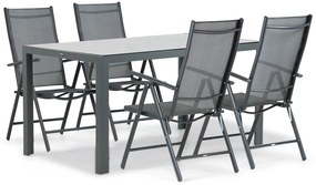 Tuinset 4 personen 150 cm Aluminium/textileen Grijs Domani Furniture Carino/Venustas