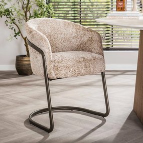 Moderne Armstoel Met Bronzen Frame Beige