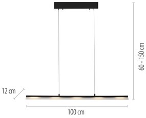 Design hanglamp zwart incl. LED 3-staps dimbaar easylift - Nele Binnenverlichting Lamp